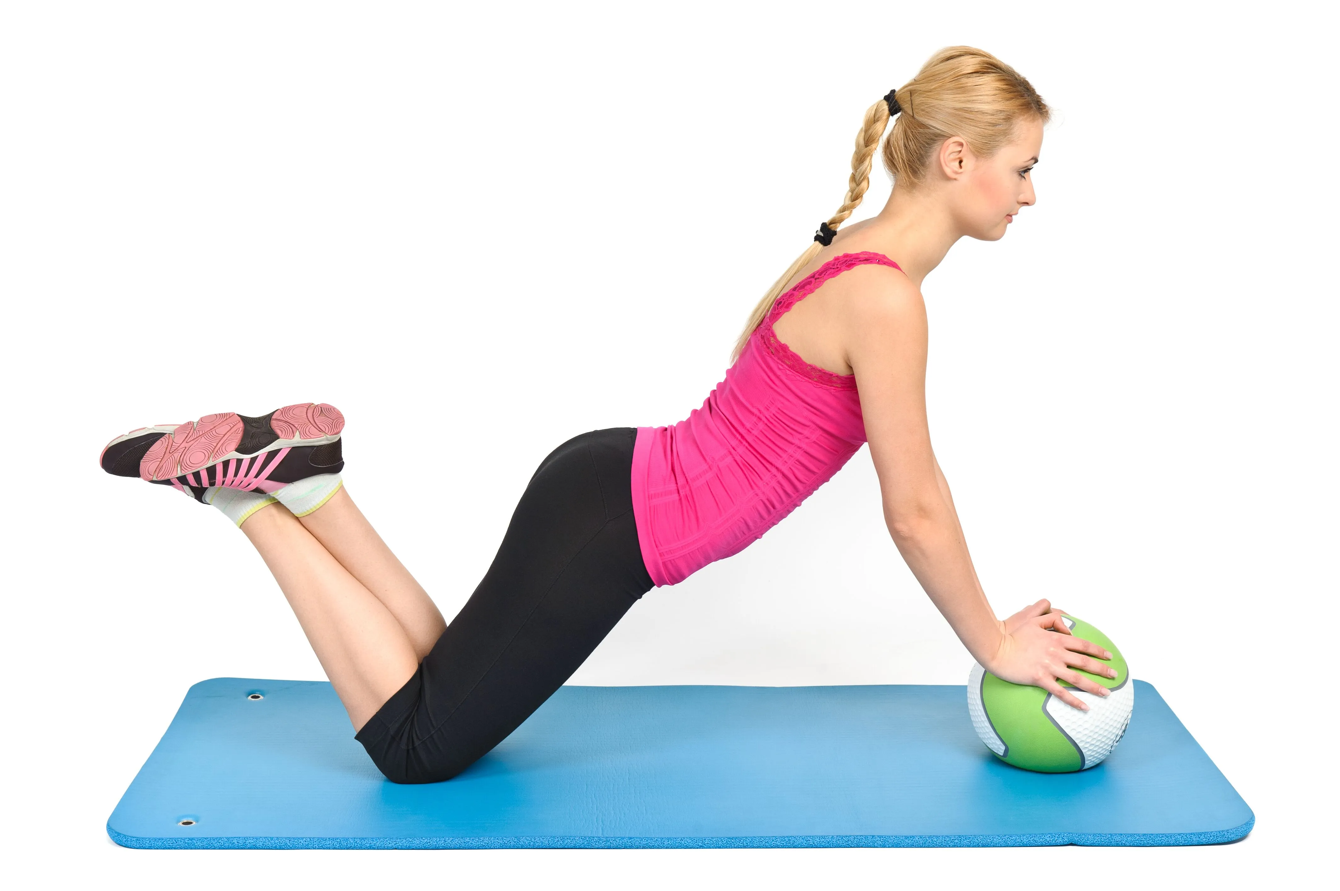 woman demonstrating a push up form