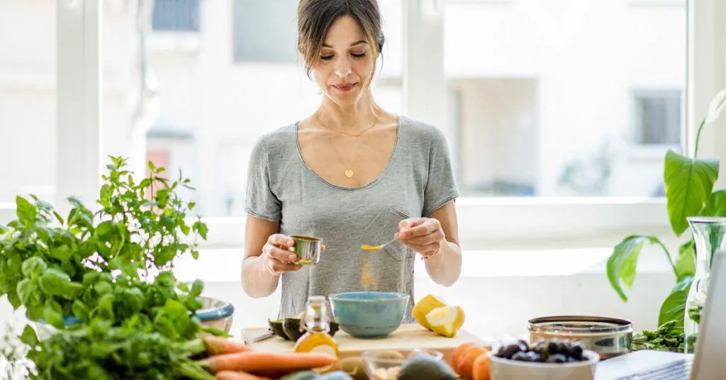 Woman-preparing-ayruvedic-food