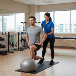 Physical therapist providing one-on-one pelvic floor physical therapy treatment to patient in Narberth rehabilitation clinic